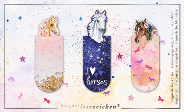 Magnetbokm�rke I love horses