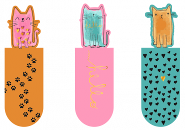 Magnetbokm�rke Katter, triss i metallic