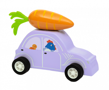 Bil i tr� med morot